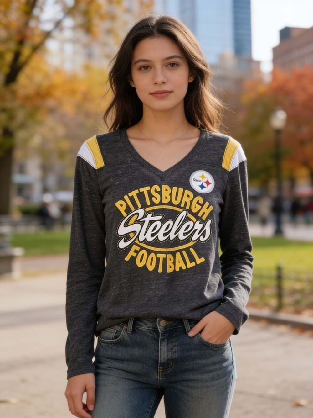 NFL Team Apparel Pittsburgh Steelers Size M Long Sleeve Shirt
